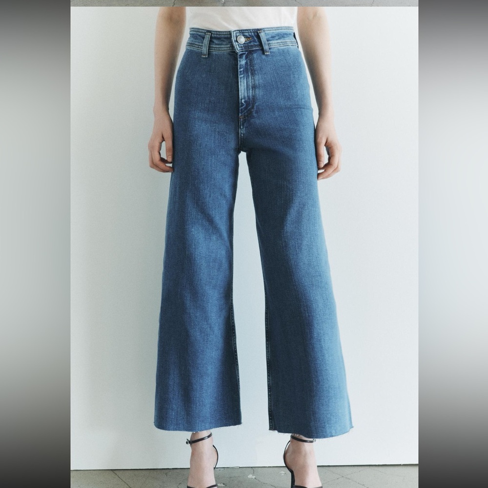 Zara high waist marine straight jeans